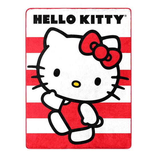Hello Kitty Waving Stripes Silk Touch Throw Blanket